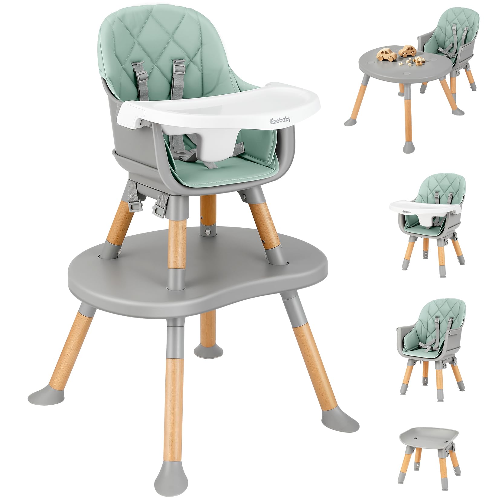 Amazon.com : Ezebaby Convertible Baby High Chair with Table & Seat